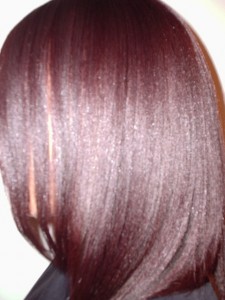 Burgundy Blonde Mix Hair Colour and Relaxer - After (Side View)