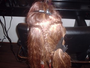 Silk Trends Hair Braiding Course - Adding weave tracks - Before