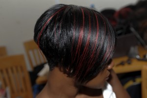 Sleek Short Style with a flash of Red 2