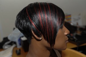 Sleek Short Style with a flash of Red 3
